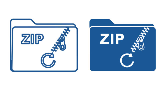Comparison of two zip code icons with zipper graphics in different styles for web or app design