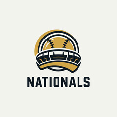 Fototapeta premium Baseball Stadium Iconography Professional Sports Logo Design