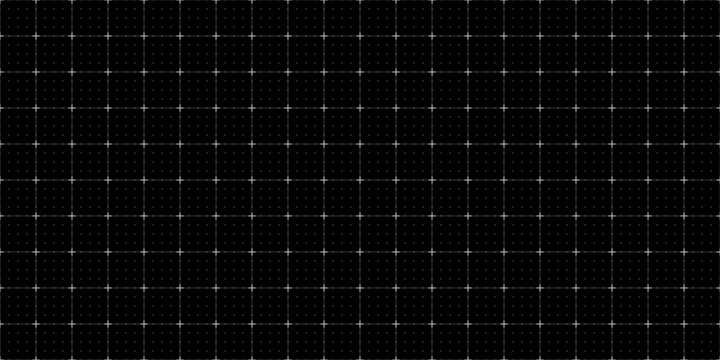 Digital tech HUD grid background. Ui user interface with white lines form square pattern on black. Futuristic digital wireframe grid for virtual reality screen designs. Abstract vector illustration.