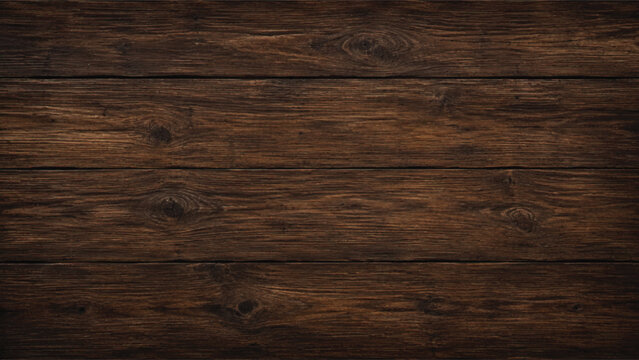 A natural dark wood texture featuring an old brown timber grain pattern on a weathered oak plank surface