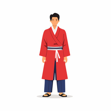 Man in Traditional Japanese Kimono