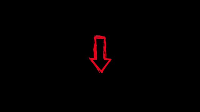 Red arrow pointing down symbol