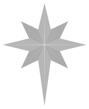 Silver north star Christmas decoration
