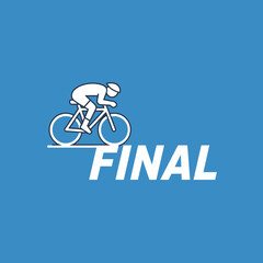 Fototapeta premium Cyclist Silhouette Reaching The Grand Finale Of A Competitive Race
