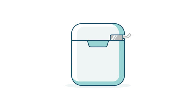 Dental floss container icon, flat style
