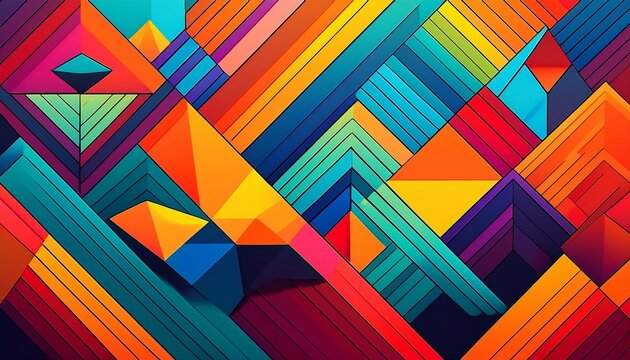 explore vibrant geometric shapes in bold colors for creative design inspiration