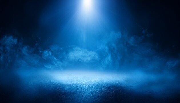 abstract background with blue smoke or fog and spotlight effect creating a mysterious and atmospheric ambiance perfect for adding depth and drama