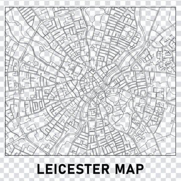 Leicester city map vector illustration