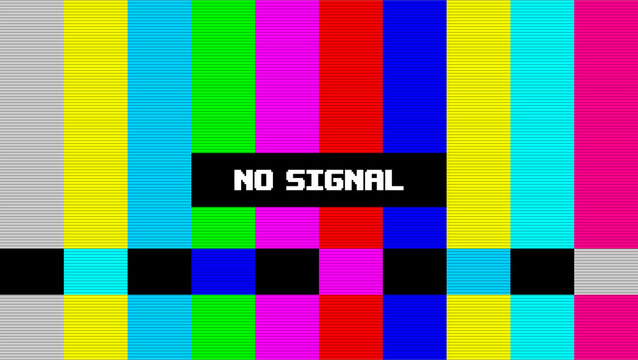 Broadcast Color Bar Test Pattern for Video and TV No Signal Calibration