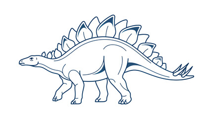 Stegosaurus Dinosaur Outline Illustration, Jurassic Reptile © Dedas