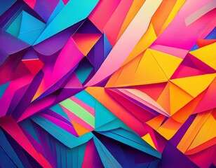 Fototapeta premium colorful abstract geometric pattern with bright pink blue yellow orange purple hues