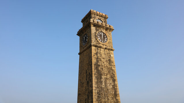Torre del reloj a.1883, Basti&oacute;n de la luna, Fortaleza de Galle a.1588- s.XVII, Galle (Sri Lanka).