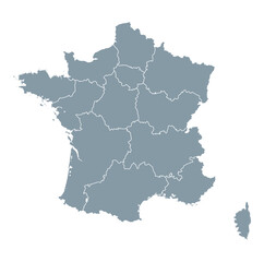 Fototapeta premium Map of France with provincies borders