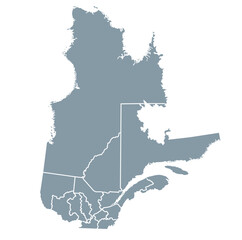 Naklejka premium Map of Quebec with counties borders