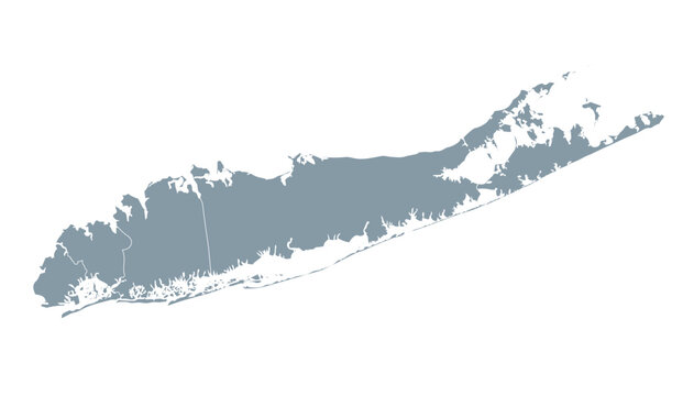 Map of Long island with counties borders