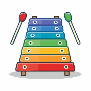 Colorful Xylophone with Mallets