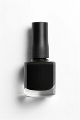 Obraz premium Matte Black Nail Polish Bottle Blank Packaging Isolated on White