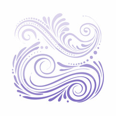 Fototapeta premium Purple Swirls and Flourishes Decorative Element