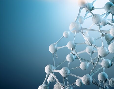 scientific molecule structure banner peptide bond formation cosmetic nanoscience skincare innovation biomedical background anti aging research active ingredient design copy space