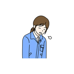 Fototapeta premium Female worker sighing tiredly