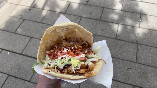 Delicious Doener Kebab Street Food in Germany