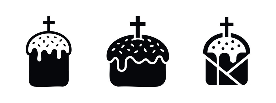 Easter Cake Icons Set