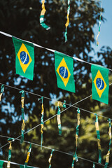 Fototapeta premium Brazilian Flags Decoration Outdoors