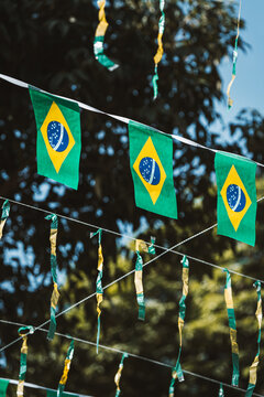 Brazilian Flags Decoration Outdoors