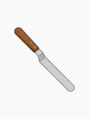 Fototapeta premium illustration of an angled icing spatula for decorating cakes and pastries isolated on white background