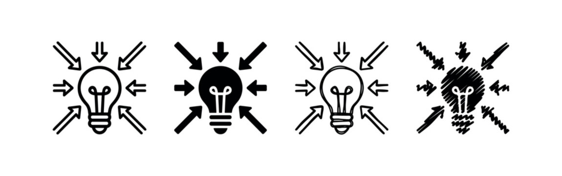 Doodle-style eye icon with geometric frame for perception