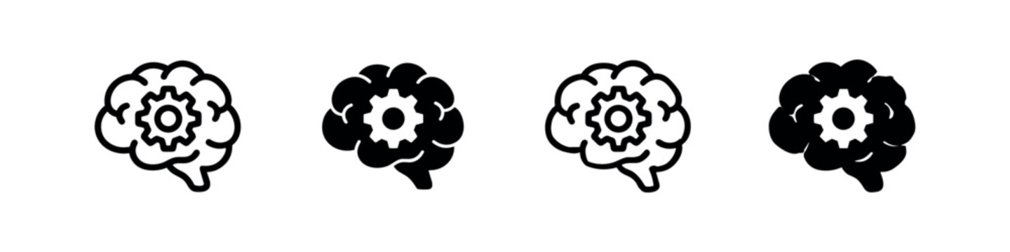 Brain with a gear inside symbolizing mechanical or logical thinking