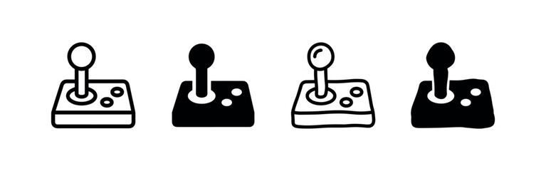 Icons of retro joysticks for gaming © liubomir118809