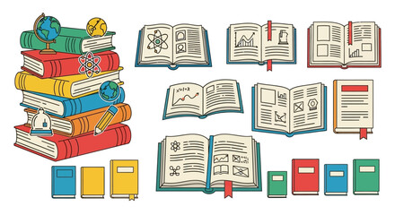 Stack of colorful book collection. © iffa