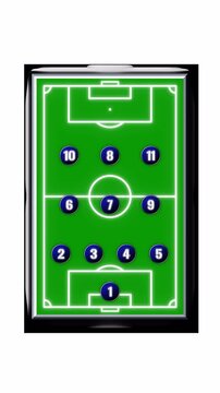4K Vertical Football Tactical Board with Looped Soccer Formations, QuickTime MOV ProRes 4444 with Alpha Channel
