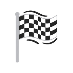Fototapeta premium A black and white checkered flag waving on a simple pole