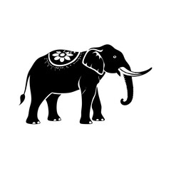 Fototapeta premium asian elephant icon silhouette illustration for wildlife and nature design