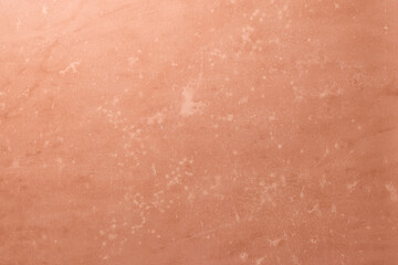 Fototapeta premium Coral Pink Printed Texture Background with Copy Space. Top View