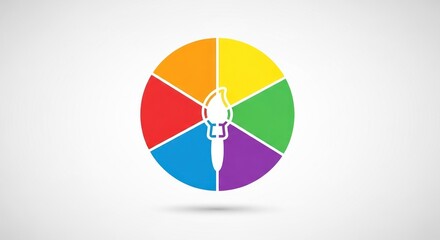 Fototapeta premium Colorful palette wheel with paintbrush symbol for art and creative design