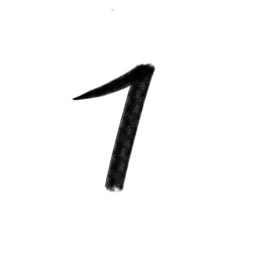 墨　1 数字　number 手書き風