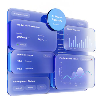Premium 3D AI Model Registry Dashboard with Machine Learning Model Management and Performance Analytics
