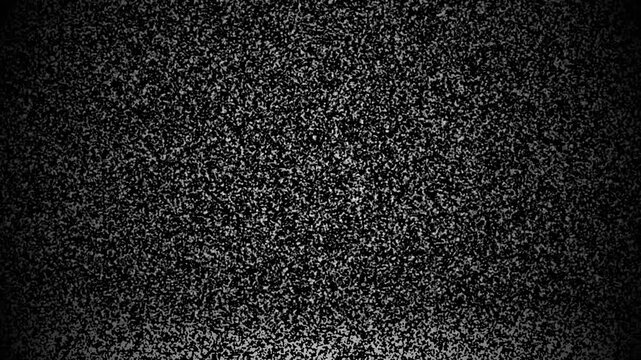 vintage Television turn on and turn off the digital monochrome display showing grainy black white static. suitable for tv repair websites, electronics blogs, media effects demonstrations. 4k video 