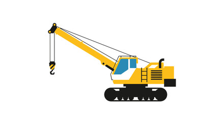 Yellow Crawler Crane Construction Machine Isolated on White © penyok