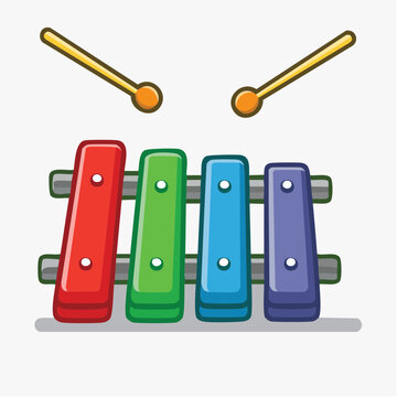 Colorful Xylophone with Mallets