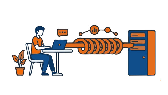 enginering, networking database Illustration