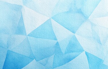 Obraz premium Abstract Watercolor Background With Geometric Shapes In Shades Of Blue And White And Paper Texture Effect