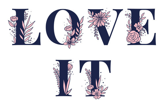 Love It png feminine font