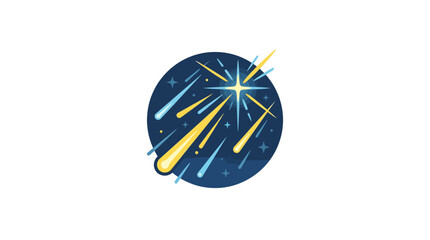 Abstract Meteor Shower Illustration with Starburst and Streaks © alfan fikri