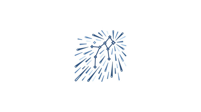 Aquarius Zodiac Constellation with Starburst Effect