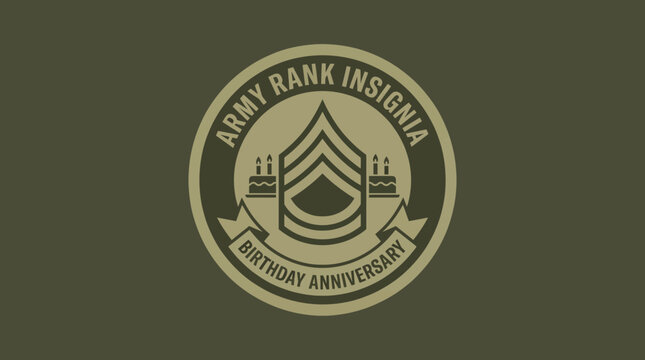 Army Rank Insignia Birthday Anniversary Patch