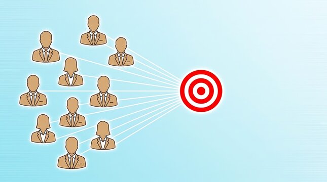 Illustration of a diverse team working together towards a common goal and achieving success